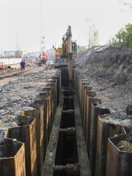Building of an underground drain