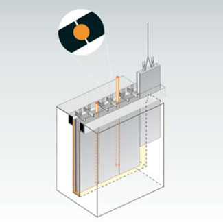 A scheme of gradual fitting, hanging and sealing locks of prefabricated elements into a diaphragm wall trench