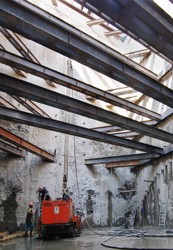 Strutted monolithic diaphragm walls in an extremely deep foundation pit of the technological centre of the Královopolské tunnels in Brno